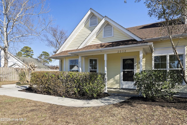 view of front of property with a porch