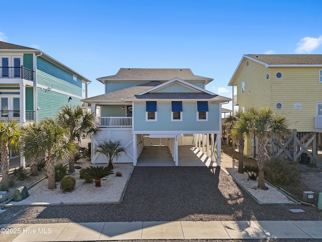 coastal home featuring a carport