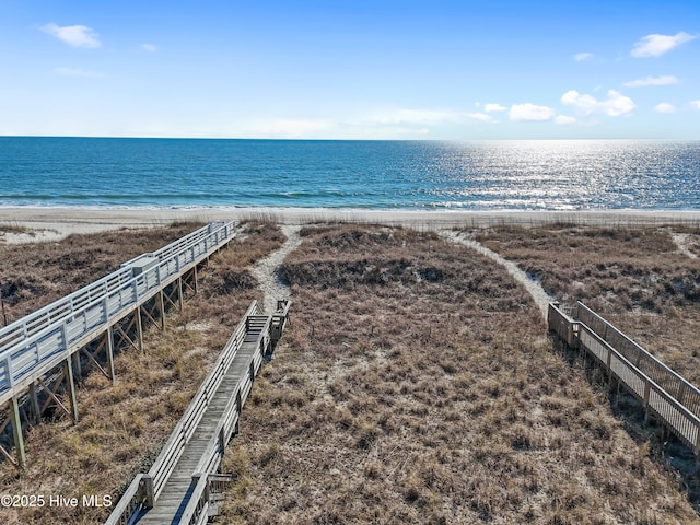 property view of water with a view of the beach