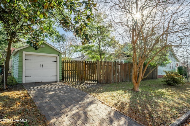 view of garage