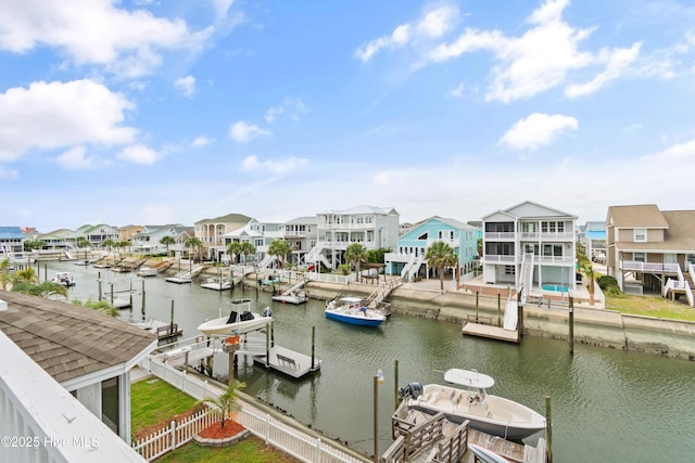 view of water feature featuring a boat dock