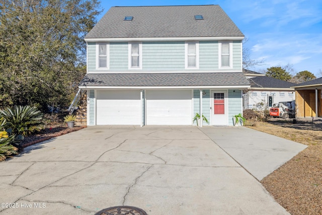 view of property with a garage