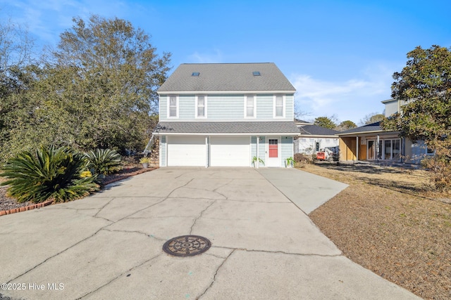 view of property with a garage