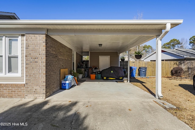 view of car parking with a carport