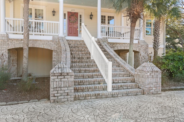 entrance to property with covered porch