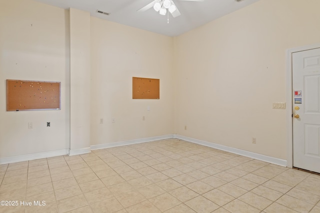 unfurnished room with ceiling fan