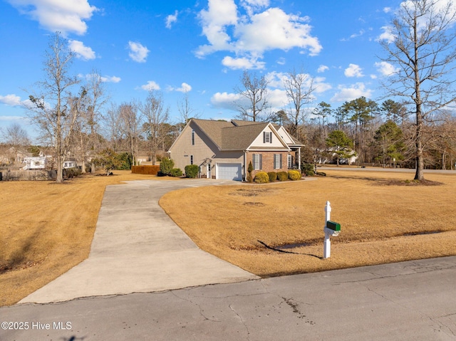 view of front of home with a front lawn