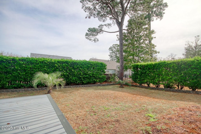 view of yard with a deck