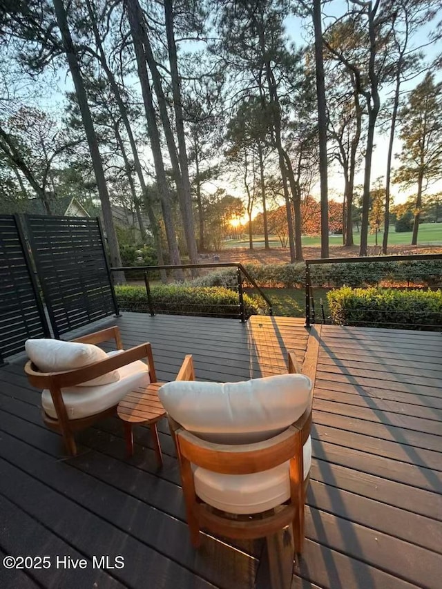 view of deck at dusk