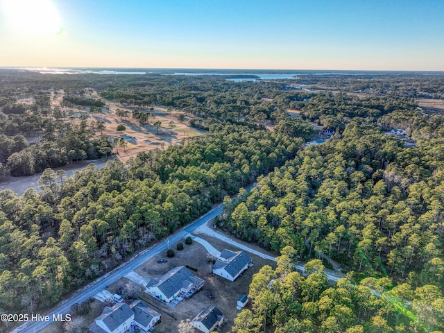 view of aerial view at dusk