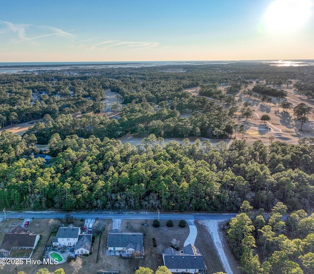 view of aerial view at dusk