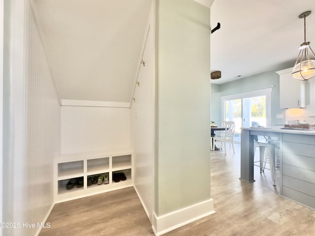 interior space with hardwood / wood-style flooring