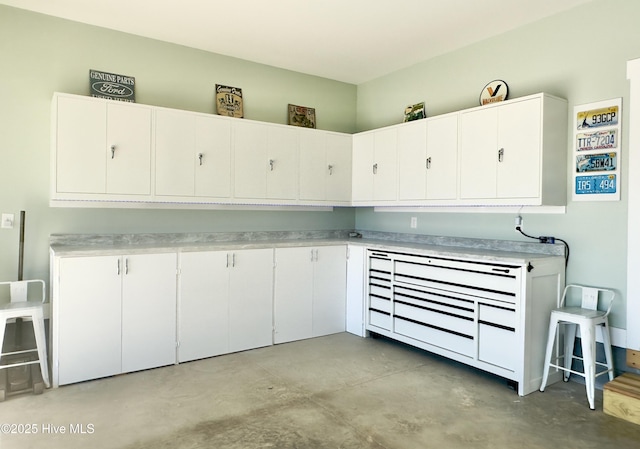 kitchen with white cabinetry