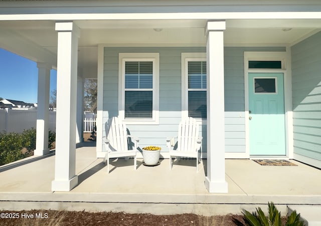 view of patio with a porch