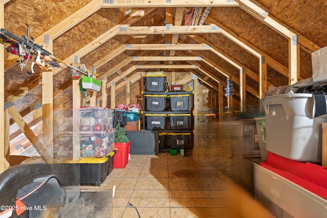 view of unfinished attic