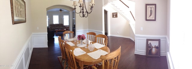 dining room featuring dark wood-type flooring