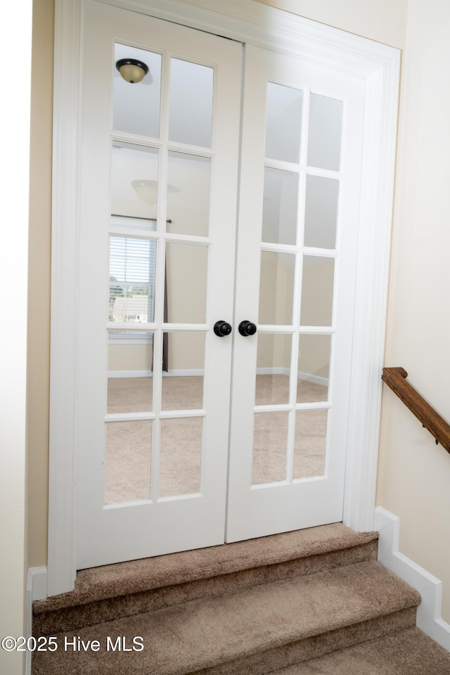 interior space featuring french doors