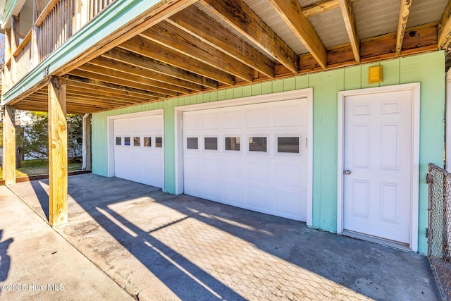 view of garage