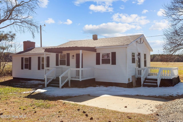 view of single story home