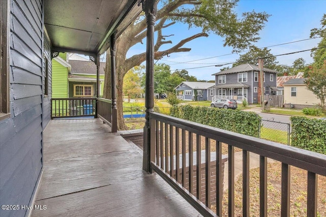 deck featuring covered porch