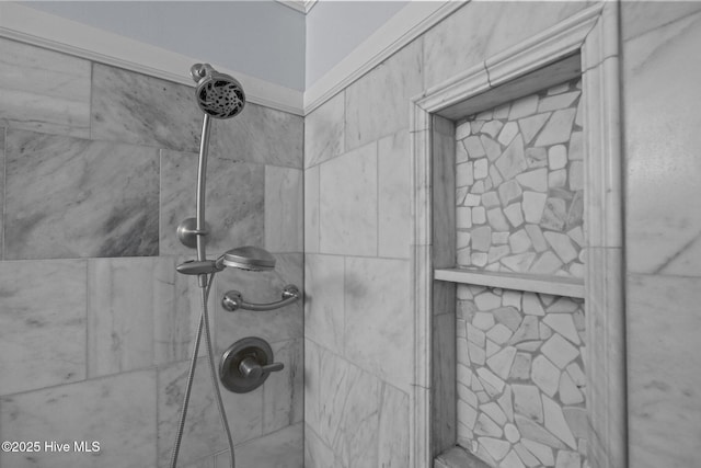 room details with a tile shower