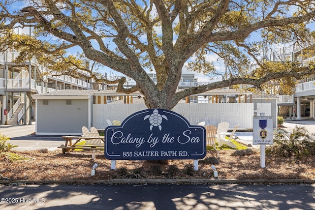 view of community sign