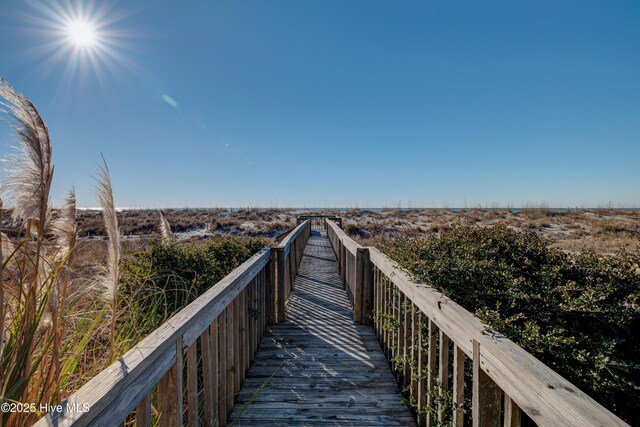 property view of water with a beach view