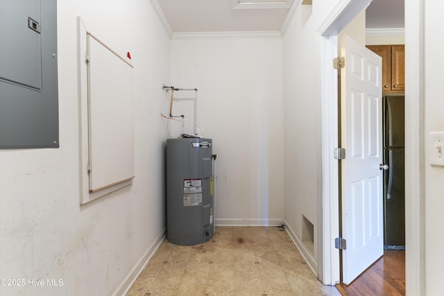 utilities with electric panel and electric water heater