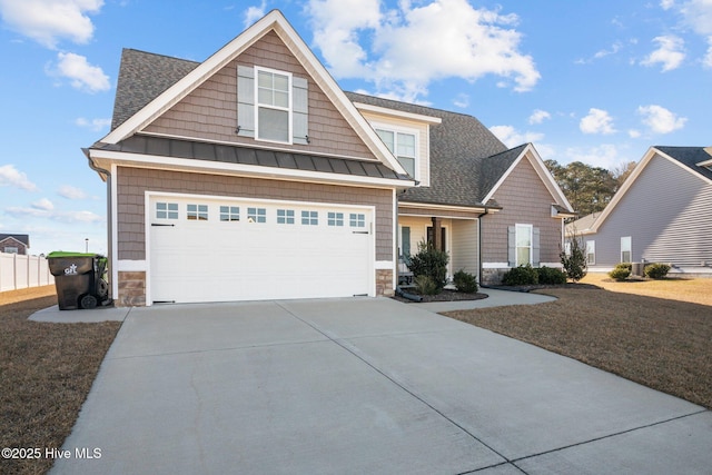 craftsman-style home with a garage