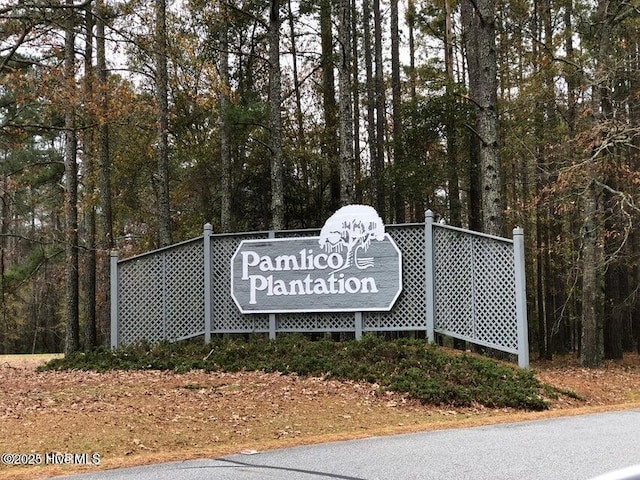view of community sign