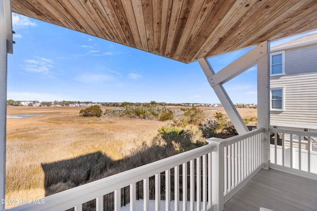 balcony featuring a rural view