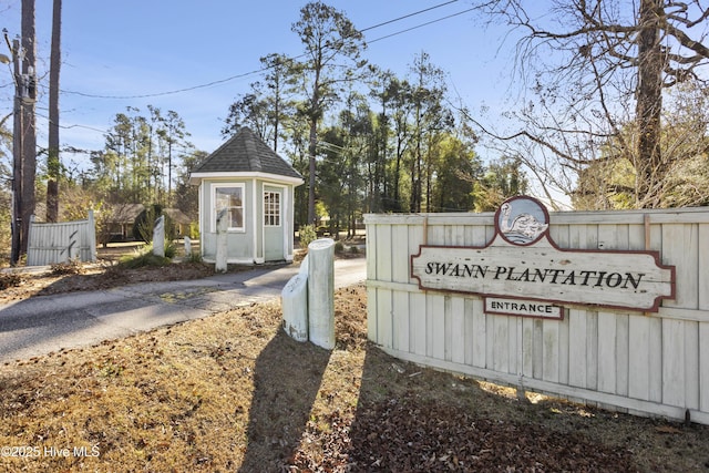 view of community sign