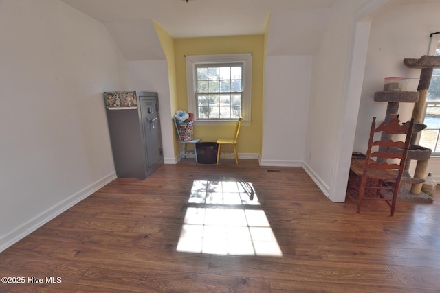 interior space featuring dark wood-type flooring