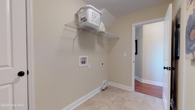 washroom featuring electric dryer hookup and hookup for a washing machine