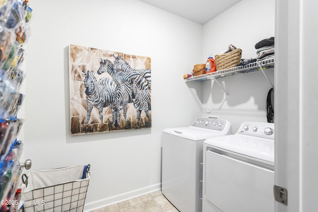 laundry area featuring independent washer and dryer