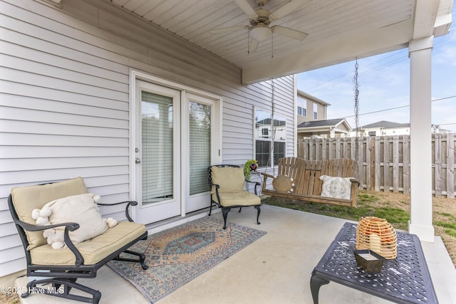 view of patio / terrace with ceiling fan