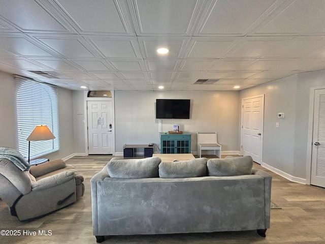 living room featuring hardwood / wood-style flooring