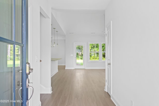 foyer entrance featuring light hardwood / wood-style floors