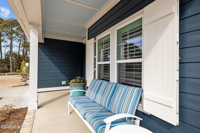 view of patio with a porch