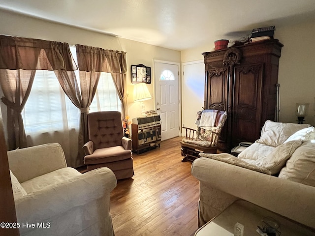 living room featuring light hardwood / wood-style floors