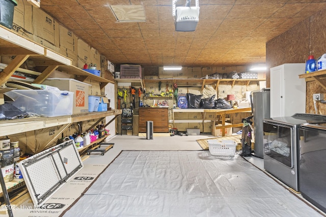 storage room with separate washer and dryer