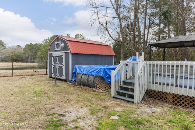 view of outbuilding featuring a gazebo and a yard