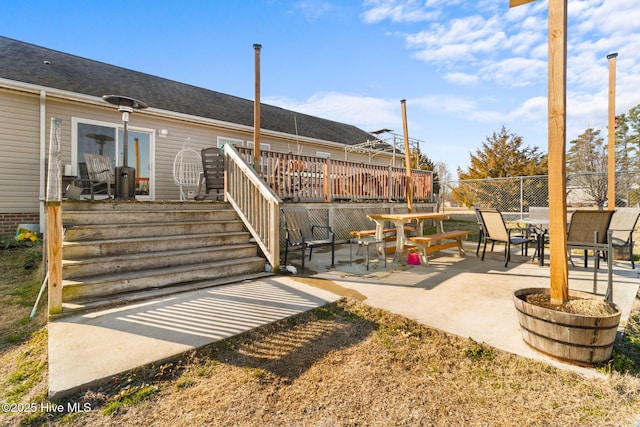 view of patio with a deck