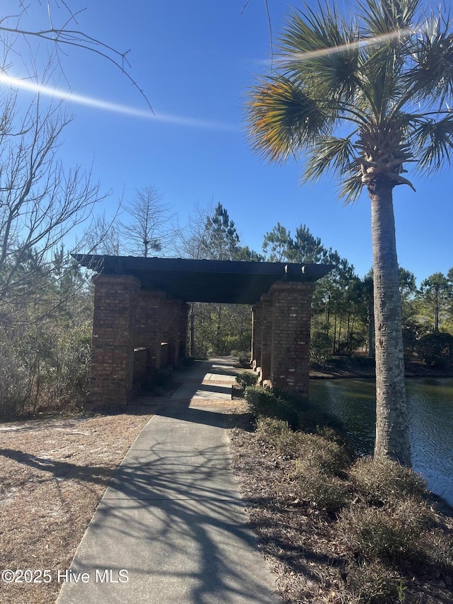 exterior space featuring a water view