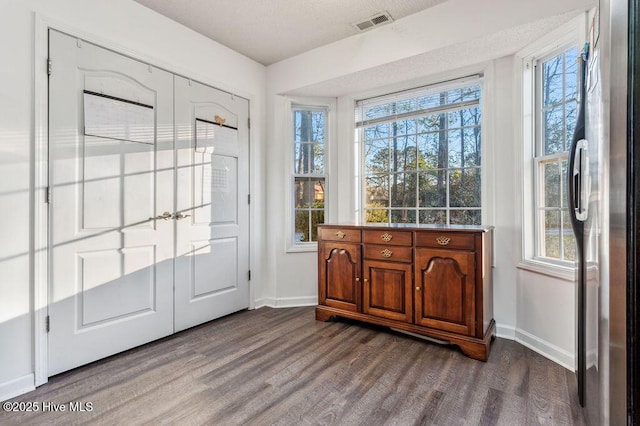 entryway with a wealth of natural light and hardwood / wood-style floors