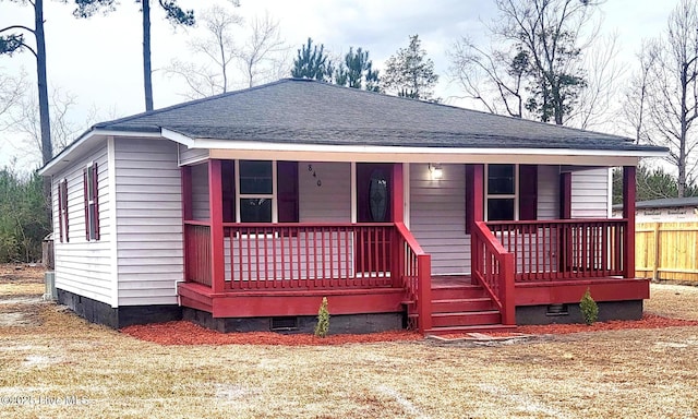 view of front of property with a porch