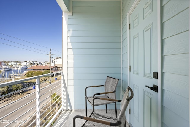 balcony with a water view