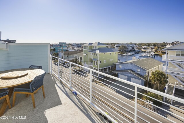 balcony with a water view