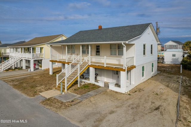 view of front of home featuring covered porch