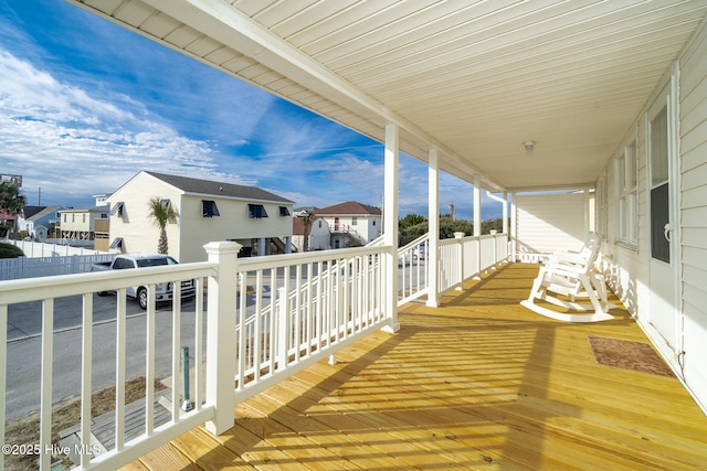 wooden deck with covered porch